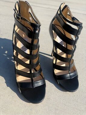 Jimmy Choo Caged Black Heels